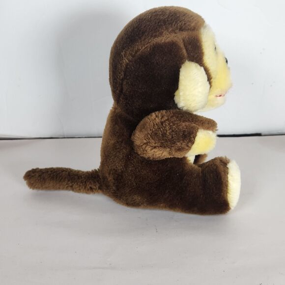 vintage monkey brown beige   Plush Vintage‎  7in sitting plastic eyes 1984 - Picture 4 of 11